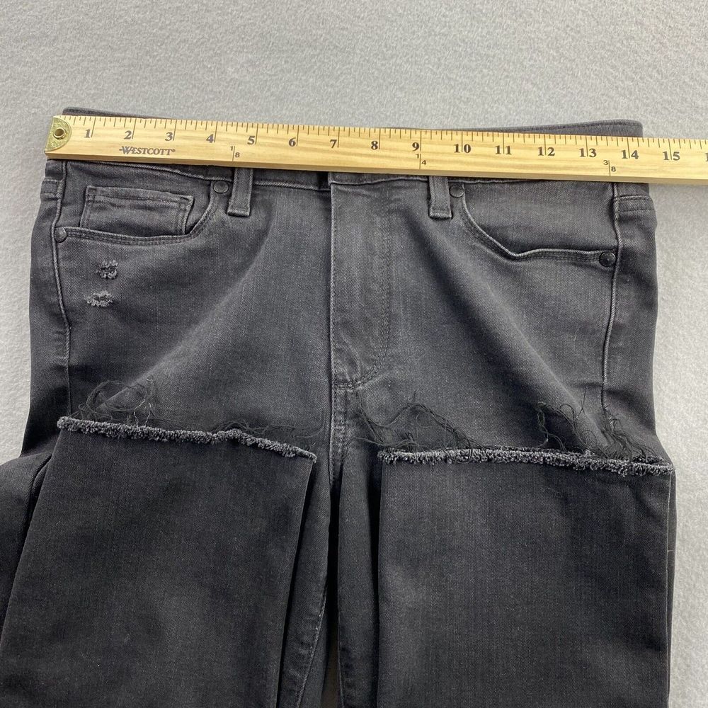 Paige Jeans Womens 27 Black Denim Pants Jacqueline Straight Distressed Casual - Picture 8 of 11